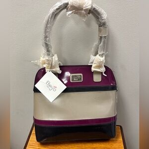 Beijo Purple, Cream, and Black Shoulder Bag